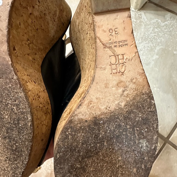 Carolina Herrera Cork Wedge Peep toe Heel - Picture 10 of 10